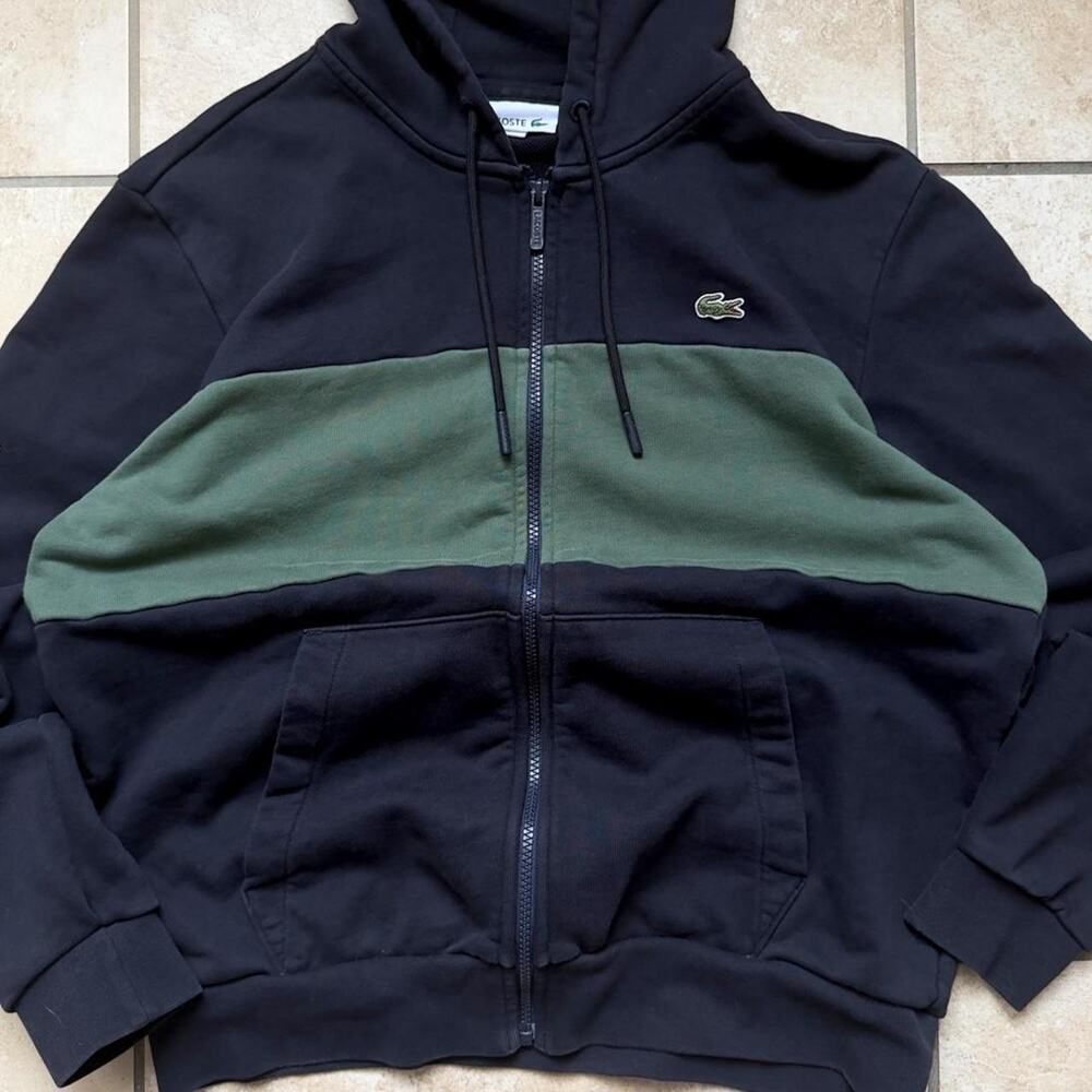 Lacoste Classic Fit Pullover Zip Up Hoodie - Size L (French 5)